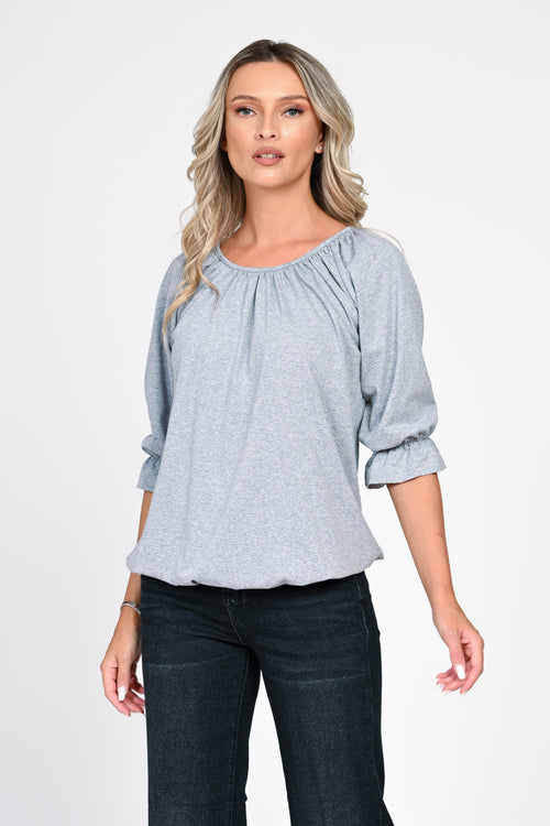 Bluză damă din bumbac cu mâneci bufante Celine Natalee Fashion