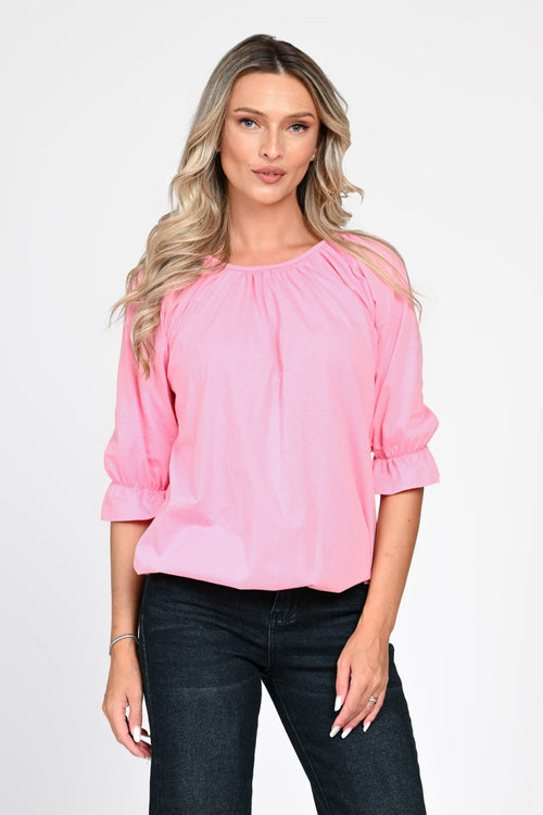 Bluză damă din bumbac cu mâneci bufante Celine S / rose Natalee Fashion