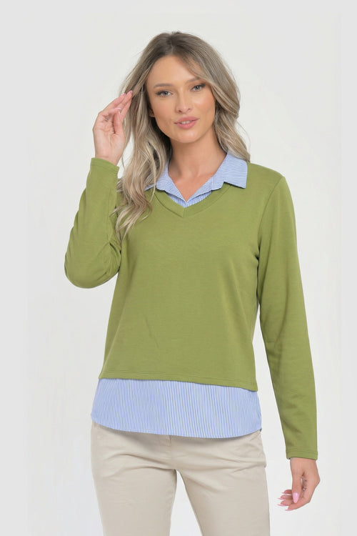 Bluza dama doi in unu verde Miranda Natalee