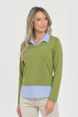 Bluza dama doi in unu verde Miranda Natalee