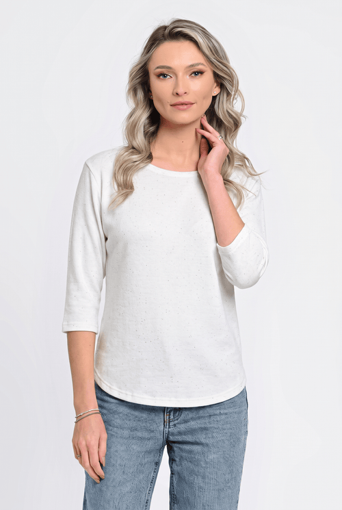 Bluză damă ivoire cu paiete discrete Eliana Natalee