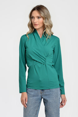 Natalee Fashion Bluză Bluza dama petrecuta verde Narcisa