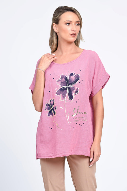 Bluza damă roz cu imprimeu floral Iris Natalee
