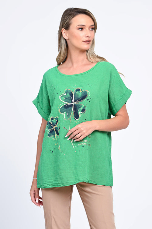 Bluza damă verde cu imprimeu floral Iris Natalee Fashion