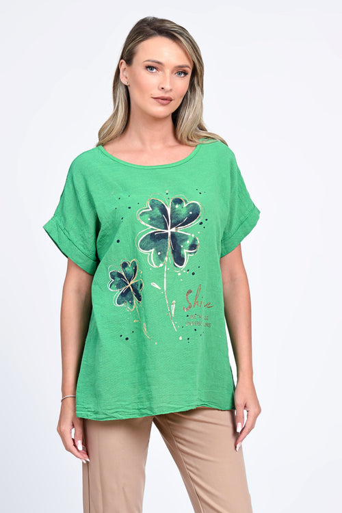 Bluza damă verde cu imprimeu floral Iris Natalee Fashion