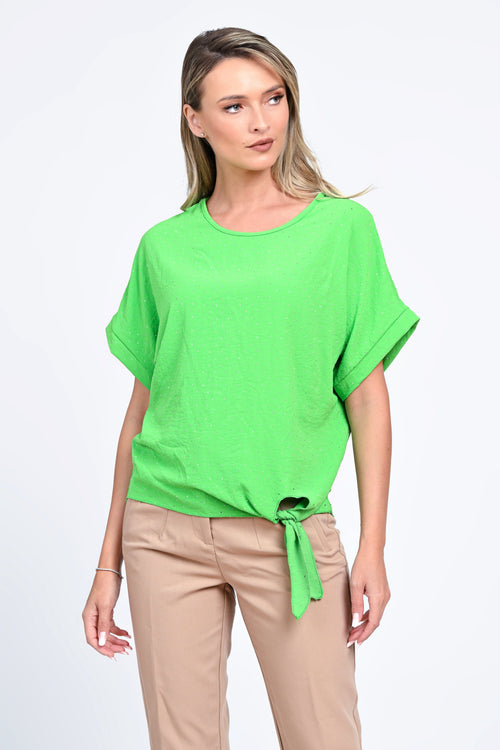 Bluza damă verde cu nod lateral Eliza Natalee Fashion