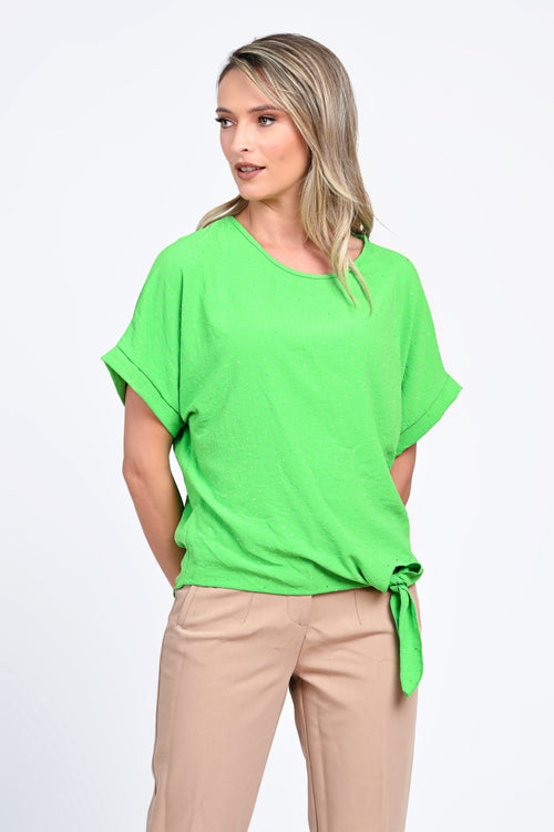 Bluza damă verde cu nod lateral Eliza Natalee Fashion