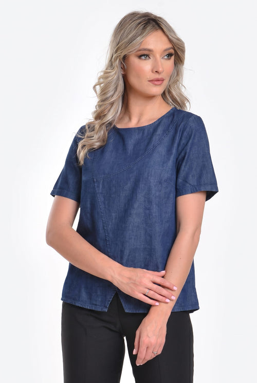 Bluză denim bleumarin Elena Natalee