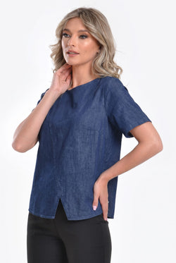 Bluză denim bleumarin Elena Natalee
