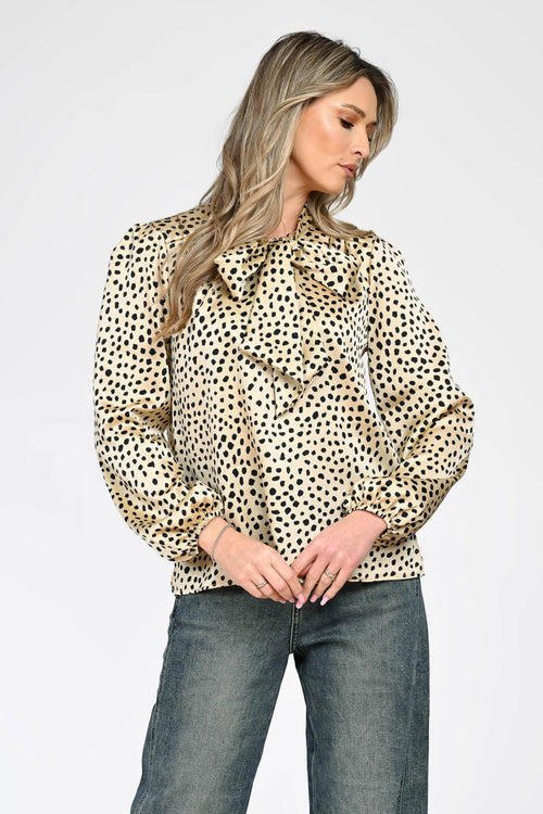 Bluză elegantă cu imprimeu animal print dama Sofia Natalee Fashion