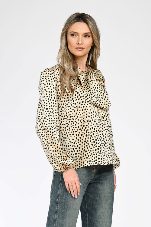 Bluză elegantă cu imprimeu animal print dama Sofia Natalee Fashion