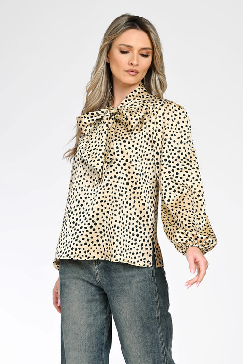 Bluză elegantă cu imprimeu animal print dama Sofia Natalee Fashion