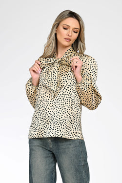 Bluză elegantă cu imprimeu animal print dama Sofia Natalee Fashion