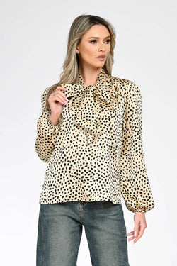 Bluză elegantă cu imprimeu animal print dama Sofia Natalee Fashion