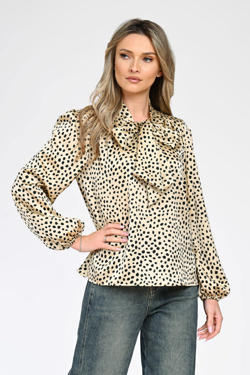 Bluză elegantă cu imprimeu animal print dama Sofia Natalee Fashion