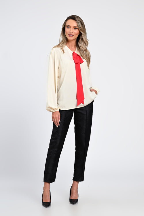 Bluza eleganta Eranthe cu funda contrastanta Eranthe
