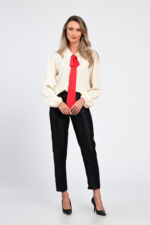 Bluza eleganta Eranthe cu funda contrastanta Eranthe