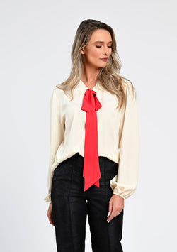 Bluza eleganta Eranthe cu funda contrastanta Eranthe