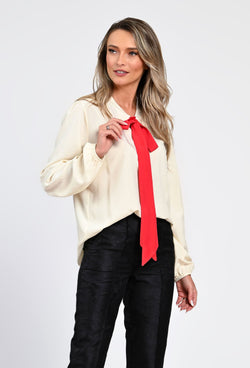 Bluza eleganta Eranthe cu funda contrastanta Eranthe