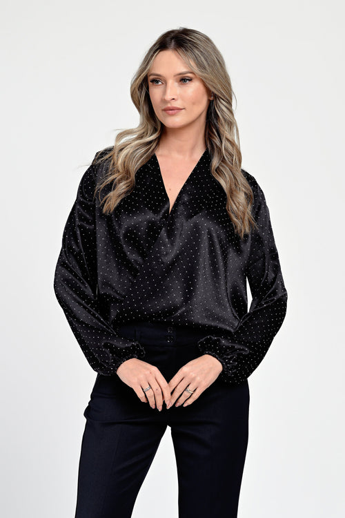 Bluza eleganta neagra Magda Natalee