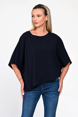 Bluza Eranthe asimetrica bleumarin ONE SIZE Eranthe