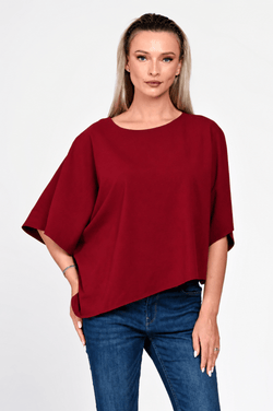 Bluza Eranthe asimetrica burgundy ONE SIZE Eranthe