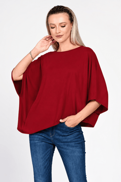 Bluza Eranthe asimetrica burgundy ONE SIZE Eranthe