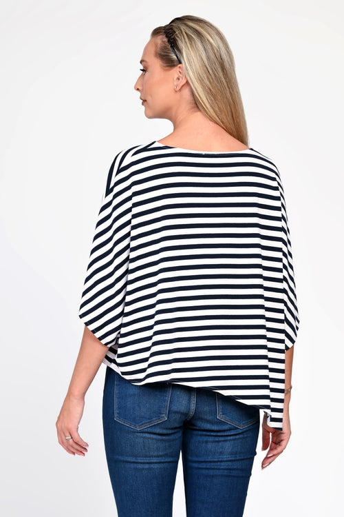 Bluza Eranthe asimetrica in dungi ONE SIZE Eranthe