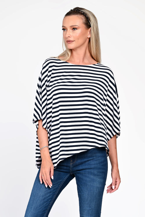 Bluza Eranthe asimetrica in dungi ONE SIZE Eranthe