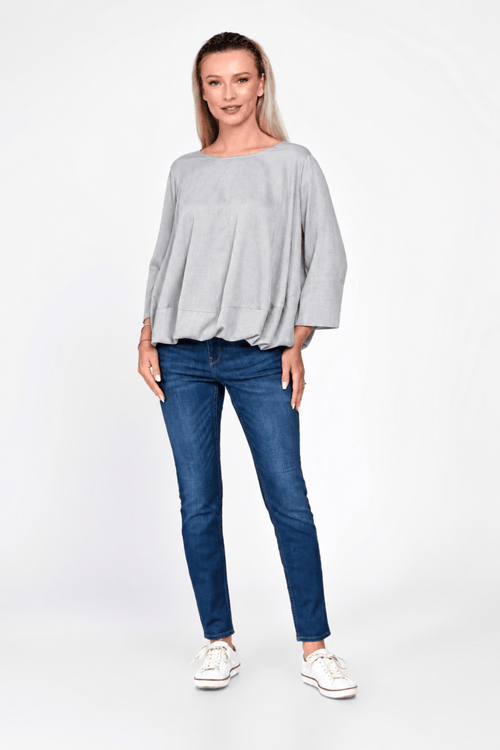Bluza Eranthe baloon style gri melange Eranthe