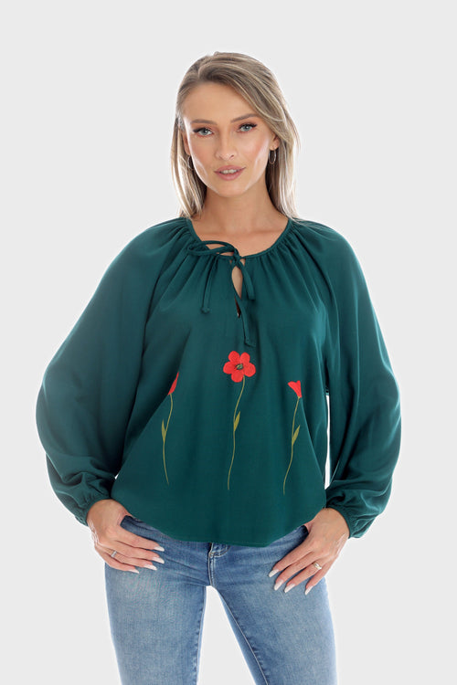 Bluza Eranthe boho style verde Eranthe