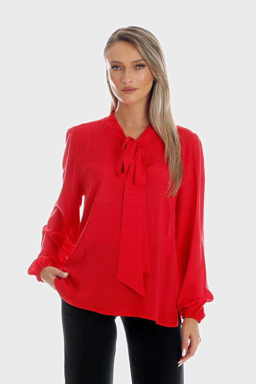 Bluza Eranthe cu funda ampla rosie Eranthe