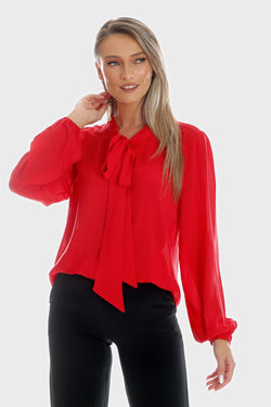Bluza Eranthe cu funda ampla rosie Eranthe