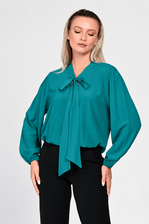 Bluza Eranthe eleganta turcoaz Eranthe