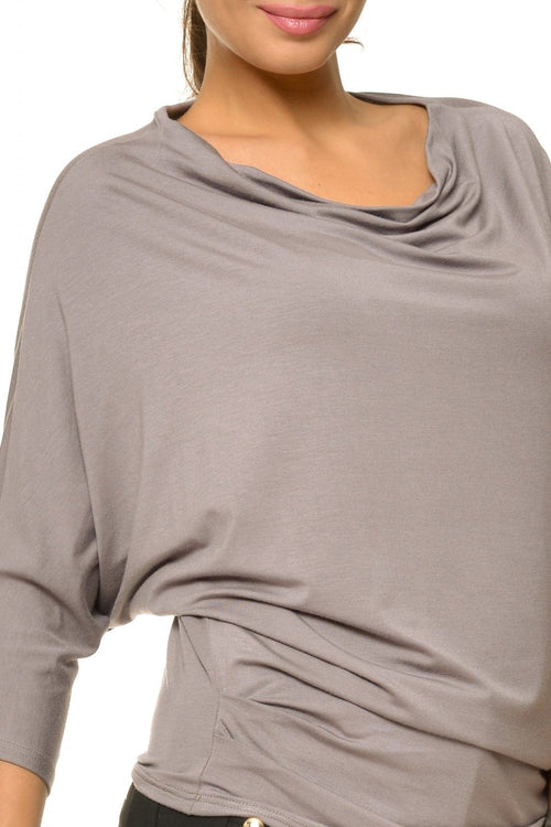 Natalee Fashion Bluză Bluza grej mâneca trei sferturi Adria