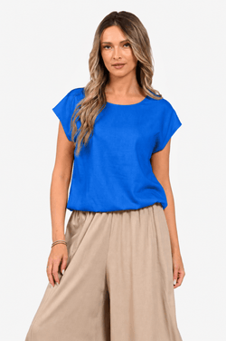 Bluza kimono din in albastra Eranthe
