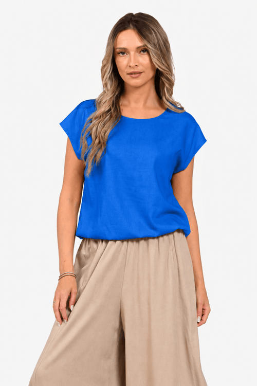 Bluza kimono din in albastra Eranthe