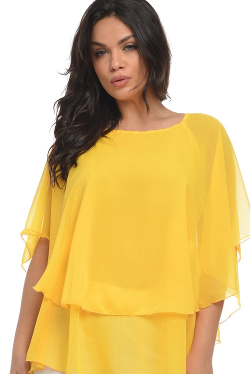 Natalee Fashion Bluză Bluza lejera de vara galben Mara