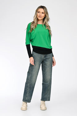 Bluză lejeră verde dama Irina Natalee Fashion