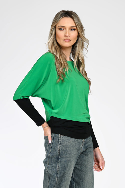 Bluză lejeră verde dama Irina Natalee Fashion