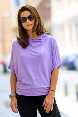 Natalee Fashion Bluză Bluză lila cu mânecă scurtă Carina