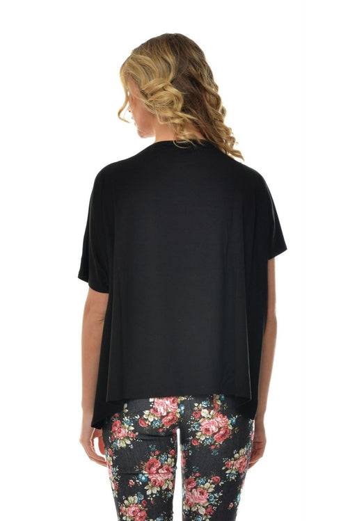 Natalee Fashion Bluză Bluza neagra oversize din vascoza