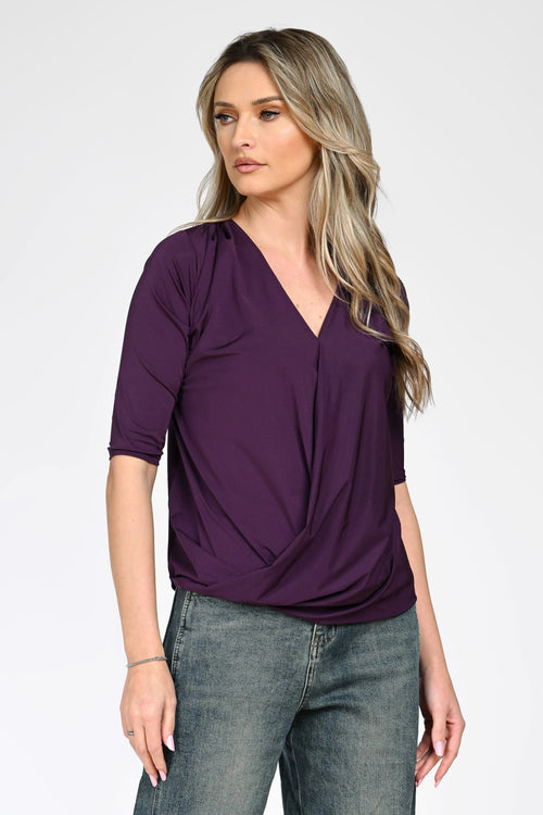 Bluză petrecută mov dama Larisa Natalee