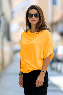 Natalee Fashion Bluză Bluză portocalie cu mânecă scurta Sorana