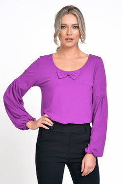 Natalee Fashion Bluză Bluza purple cu fundita Ingrid