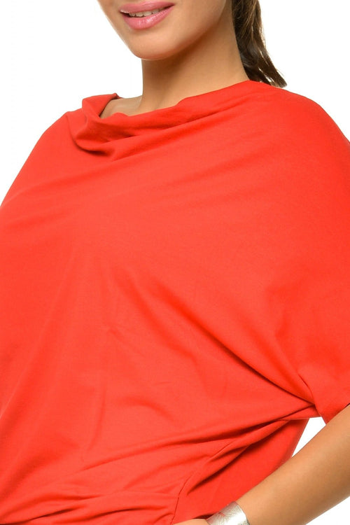 Natalee Fashion Bluză Bluza rosie cu maneca scurta Angelnina