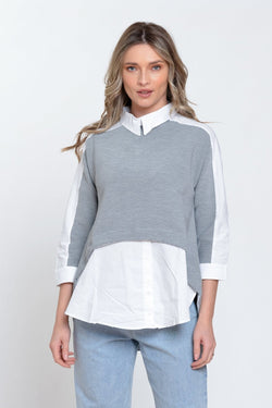Natalee Fashion Bluză Bluza tip camasa doi in unu Yolanda