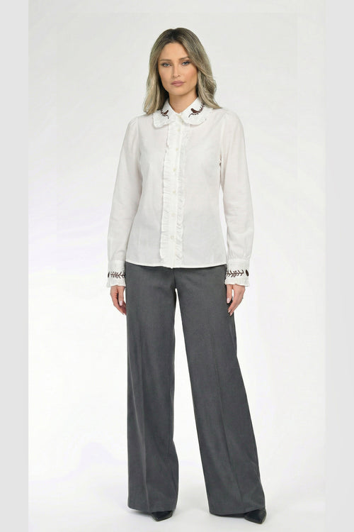 Cămașă damă bumbac Roxana brodată Natalee