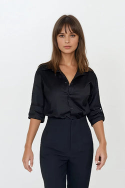 Cămașă damă elegantă neagră Lucia Natalee Fashion
