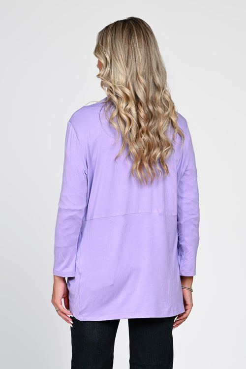 Cardigan damă lila cu buzunare Carina Natalee